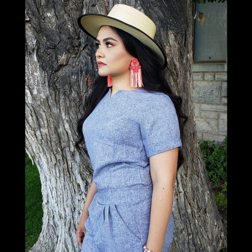 Casual Cotton Linen V-neck short sleeve tops short